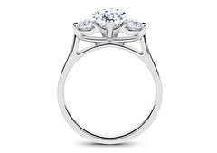 Angela - Heart - Natural Diamond Trilogy Engagement Ring