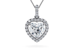 Heart Diamond Pendant in White Gold