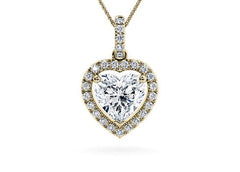 Heart Diamond Pendant in Yellow Gold