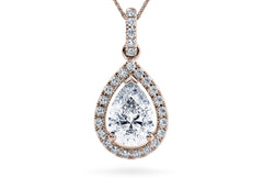 Pear Diamond Pendant in Rose Gold
