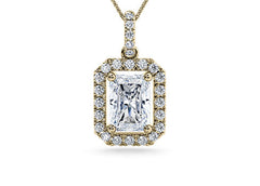 Radiant Diamond Pendant in Yellow Gold