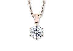 Round Diamond Pendant in Rose Gold