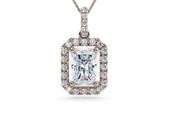 Radiant Diamond Pendant in Rose Gold