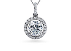 Round Diamond Pendant in White Gold