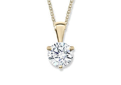 Round Diamond Pendant in Yellow Gold