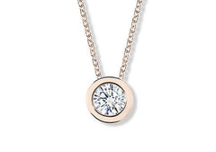 Round Diamond Pendant in Rose Gold