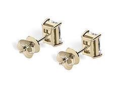 Radiant Diamond Stud Earrings in Yellow Gold