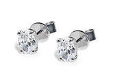 Oval Diamond Stud Earrings in Platinum
