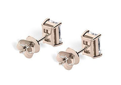Radiant Diamond Stud Earrings in Rose Gold