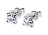 Cushion Diamond Stud Earrings in Platinum