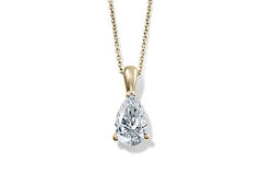 Pear Diamond Pendant in Yellow Gold