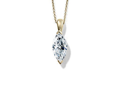 Marquise Diamond Pendant in Yellow Gold