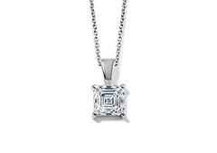 Asscher Diamond Pendant in Platinum