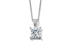 Princess Diamond Pendant in Platinum