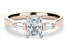 Maria - Radiant - Natural Diamond Trilogy Engagement Ring
