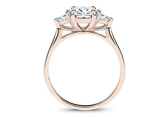 Rosina - Asscher - Natural Diamond Trilogy Engagement Ring