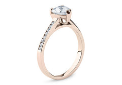Mia - Heart - Natural Diamond, Diamond Band Engagement Ring