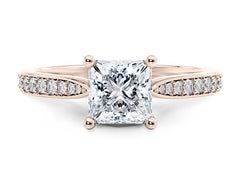 Angelina - Princess - Natural Diamond, Diamond Band Engagement Ring