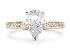 Angelina - Pear - Labgrown Diamond, Diamond Band Engagement Ring