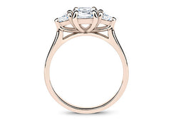 Rosina - Cushion - Natural Diamond Trilogy Engagement Ring