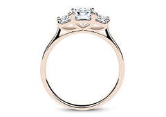 Angela - Asscher - Natural Diamond Trilogy Engagement Ring