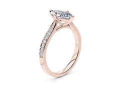 Angelina - Marquise - Natural Diamond, Diamond Band Engagement Ring