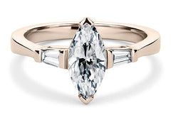 Maria - Marquise - Natural Diamond Trilogy Engagement Ring