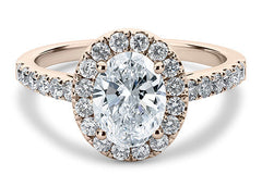 Jianna - Oval - Natural Diamond Halo Engagement Ring