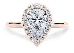 Daniella - Pear - Natural Diamond Halo Engagement Ring