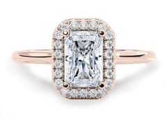 Daniella - Radiant - Natural Diamond Halo Engagement Ring