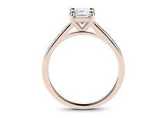 Mia - Cushion - Natural Diamond, Diamond Band Engagement Ring