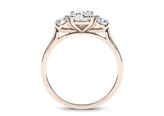 Angela - Round - Natural Diamond Trilogy Engagement Ring