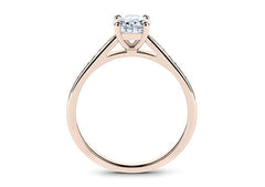 Mia - Oval - Natural Diamond, Diamond Band Engagement Ring