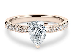 Bella - Pear - Labgrown Diamond, Diamond Band Engagement Ring
