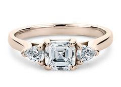 Rosina - Asscher - Labgrown Diamond Trilogy Engagement Ring