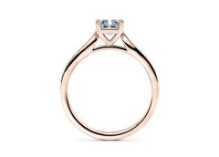 Angelina - Radiant - Natural Diamond, Diamond Band Engagement Ring