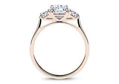 Angela - Cushion - Natural Diamond Trilogy Engagement Ring