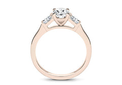 Maria - Oval - Natural Diamond Trilogy Engagement Ring
