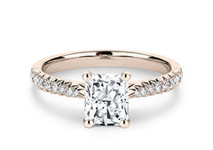 Bella - Radiant - Labgrown Diamond, Diamond Band Engagement Ring