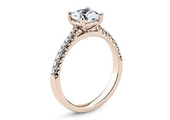 Bella - Cushion - Natural Diamond, Diamond Band Engagement Ring