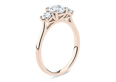 Angela - Round - Natural Diamond Trilogy Engagement Ring