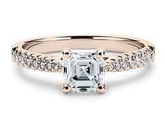 Bella - Asscher - Labgrown Diamond, Diamond Band Engagement Ring
