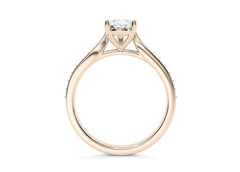 Angelina - Pear - Natural Diamond, Diamond Band Engagement Ring