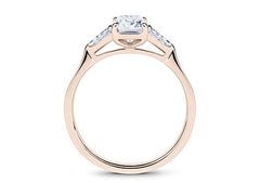 Maria - Emerald - Natural Diamond Trilogy Engagement Ring