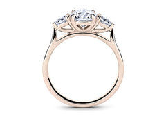 Rosina - Round - Natural Diamond Trilogy Engagement Ring
