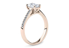 Mia - Emerald - Labgrown Diamond, Diamond Band Engagement Ring