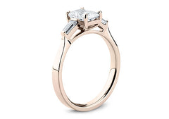 Maria - Radiant - Natural Diamond Trilogy Engagement Ring