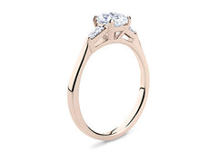 Maria - Asscher - Natural Diamond Trilogy Engagement Ring