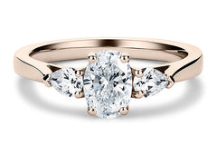 Rosina - Oval - Labgrown Diamond Trilogy Engagement Ring