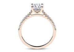 Bella - Cushion - Labgrown Diamond, Diamond Band Engagement Ring